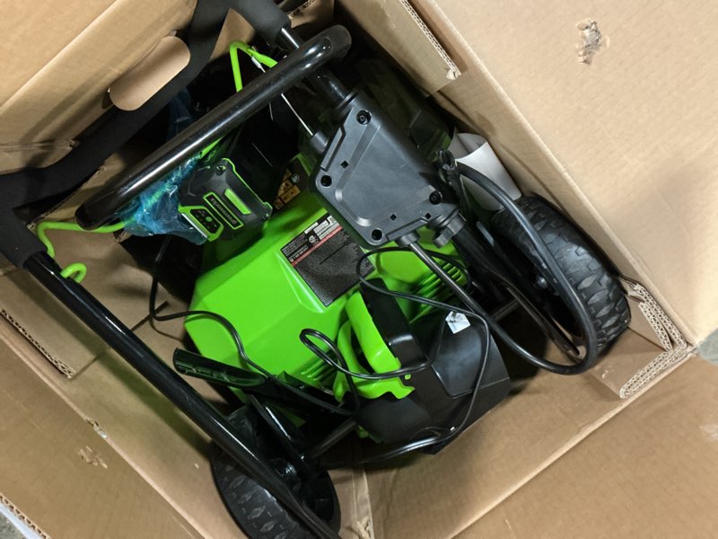Condition photo showing Good Condition for greenworks 40v 16  cordless snow thrower + (1) 5ah usb battery & charger