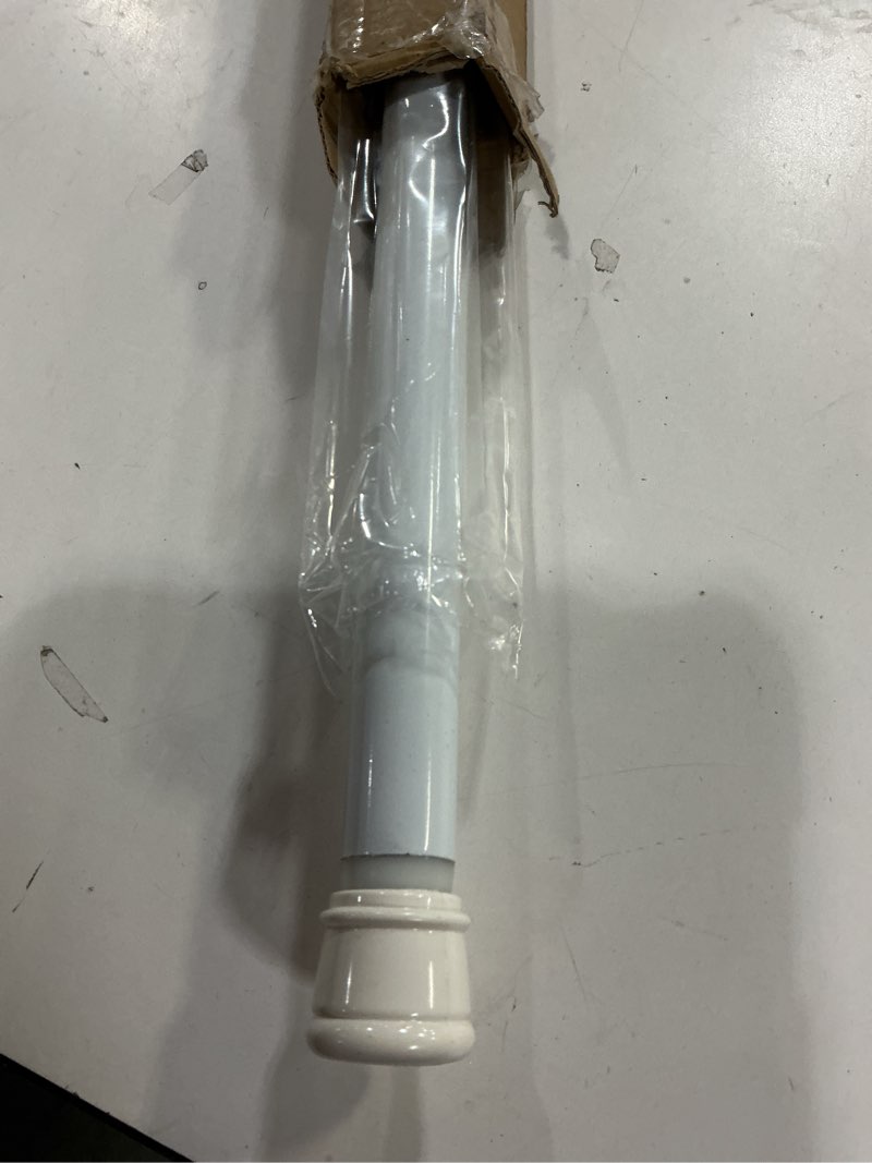 Condition photo showing Good Condition for Shower Curtain Rod 56-104 Inch, 1" Diameter Spring Long Adjustable Tension Curtain Rods for Bathroom Windows Closet No Drilling No Rust No Assembly, White White 56-104Inch, No Assembly