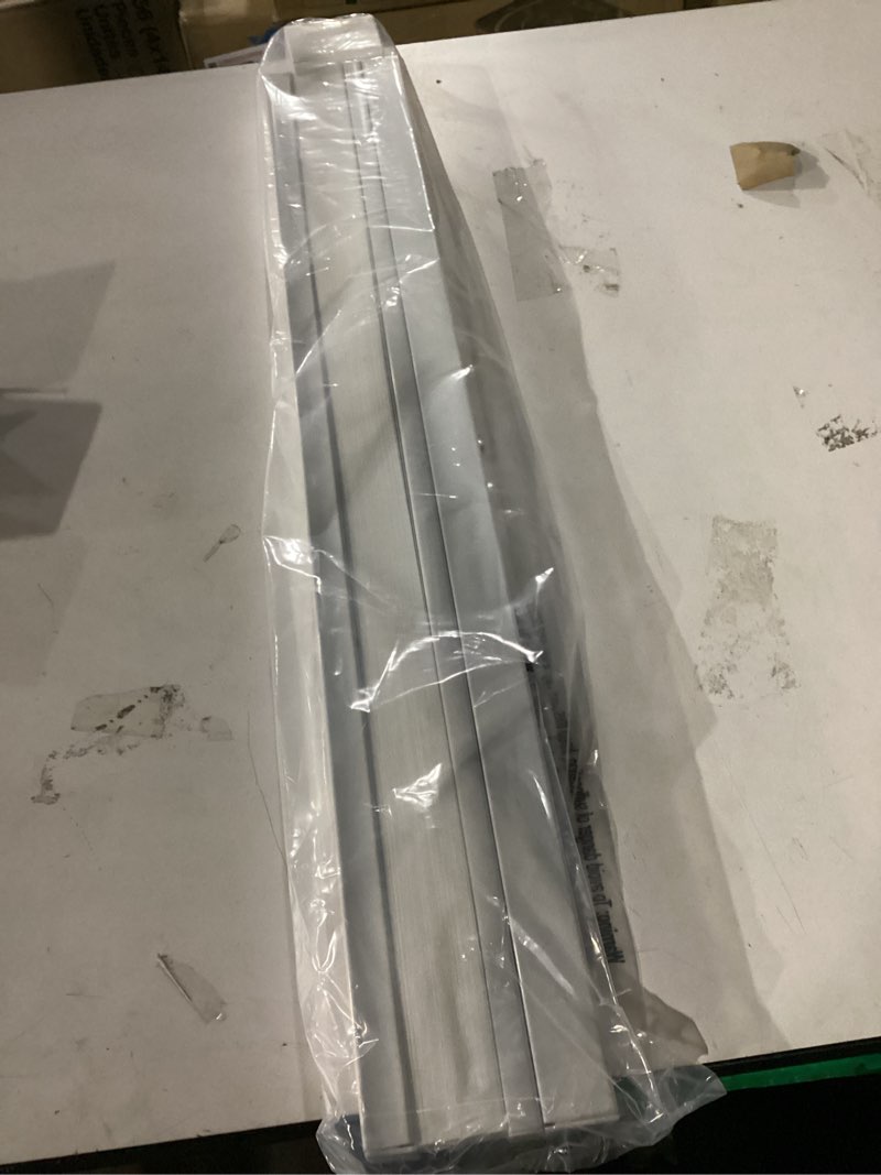 Condition photo showing New/Like New for no drill light filtering roller shades cordless window blinds for indoor windows, jacquard fabric pull down blinds for home, kitchen, living room, office, custom size, white