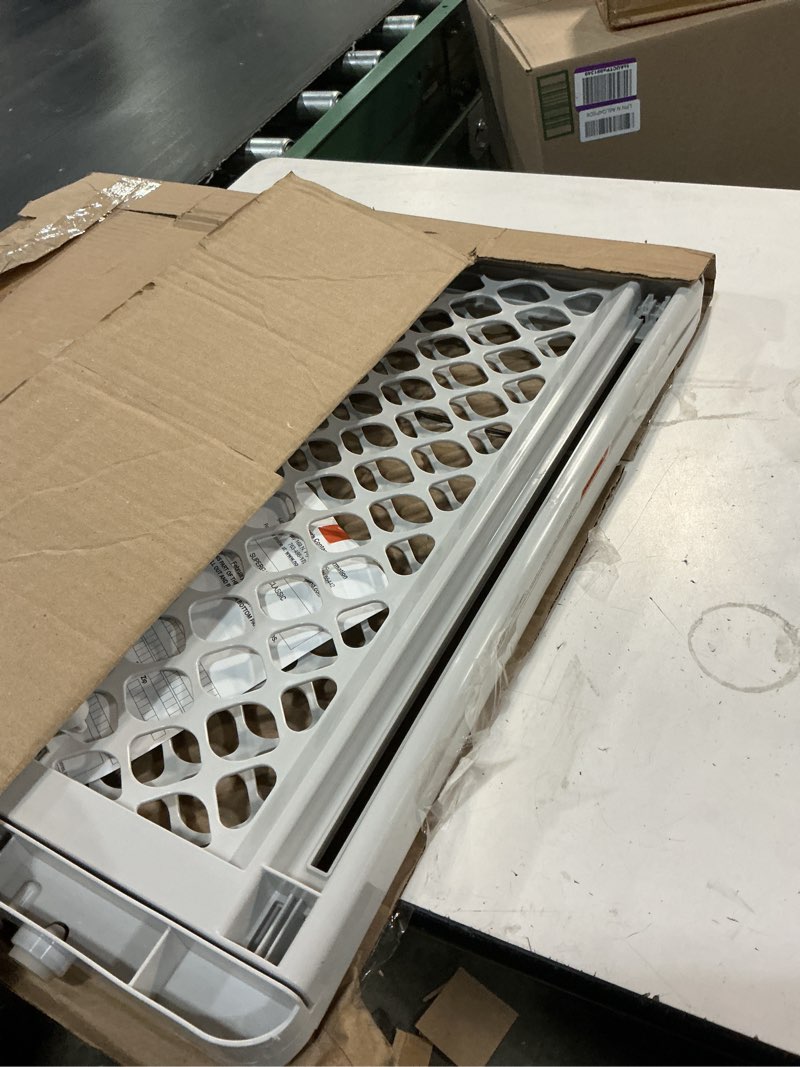 Condition photo showing Good Condition for mypet universal pet gate: 26” - 42” wide dog gate for doorways with pressure fit or swinging door hardware mounting types included: 26" tall; gray