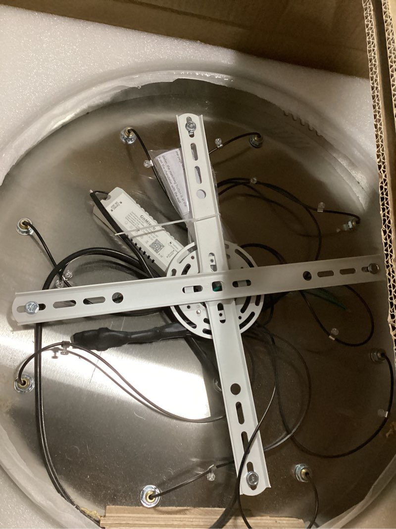 Condition photo showing Good Condition for 12-lights chandelier led dimmable chandeliers for entryway flush mount ceiling pendant light fixture crystal chandeliers for living room black finished lighting modern high ceiling chandelier 12 lights black