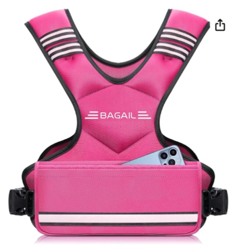 bagail adjustable weighted vest, 4-10lb/12-18lb/20-32lb rucking vest for women & men with 6 weights & large pocket, weight vest for home workouts, running, walking and strength training 4-10 lb black
