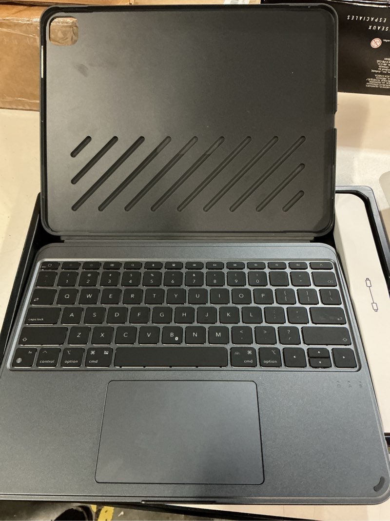 Condition photo showing New/Like New for esr for ipad pro 13" case with keyboard (m5/m4, 2025/2024), magnetic detachable keyboard, portrait/landscape modes, large click-anywhere trackpad, backlit keys, shift series, dark gray dark gray ipad pro 13"