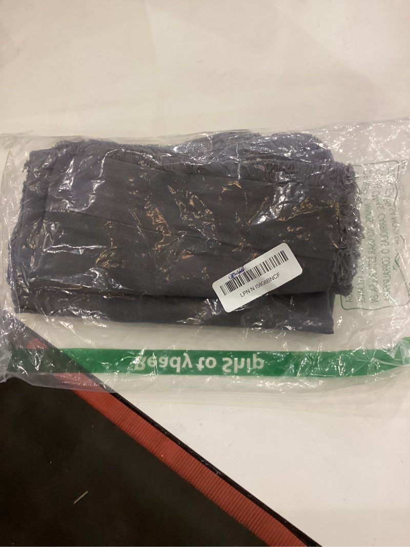 Condition photo showing Good Condition for Foindtower Set of 2 Decorative Linen Fringe Throw Pillow Covers Cozy Farmhouse Cushion Cover with Tassels Accent Pillowcase for Couch Chair Sofa Bed Living Room Home Decor,20×20 Inch,Light Rustic Gray 20" x 20" (Pack of 2) Quiet Gray