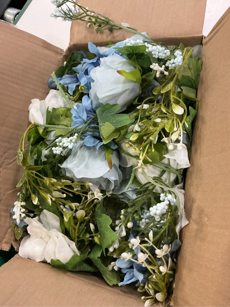 Condition photo showing Good Condition for dearhouse 2pcs artificial peony flower garland - silk peony garland with purple white flowers for wedding party table decoration,6ft/strand(white& blue&dark blue) white&blue&dark blue 1