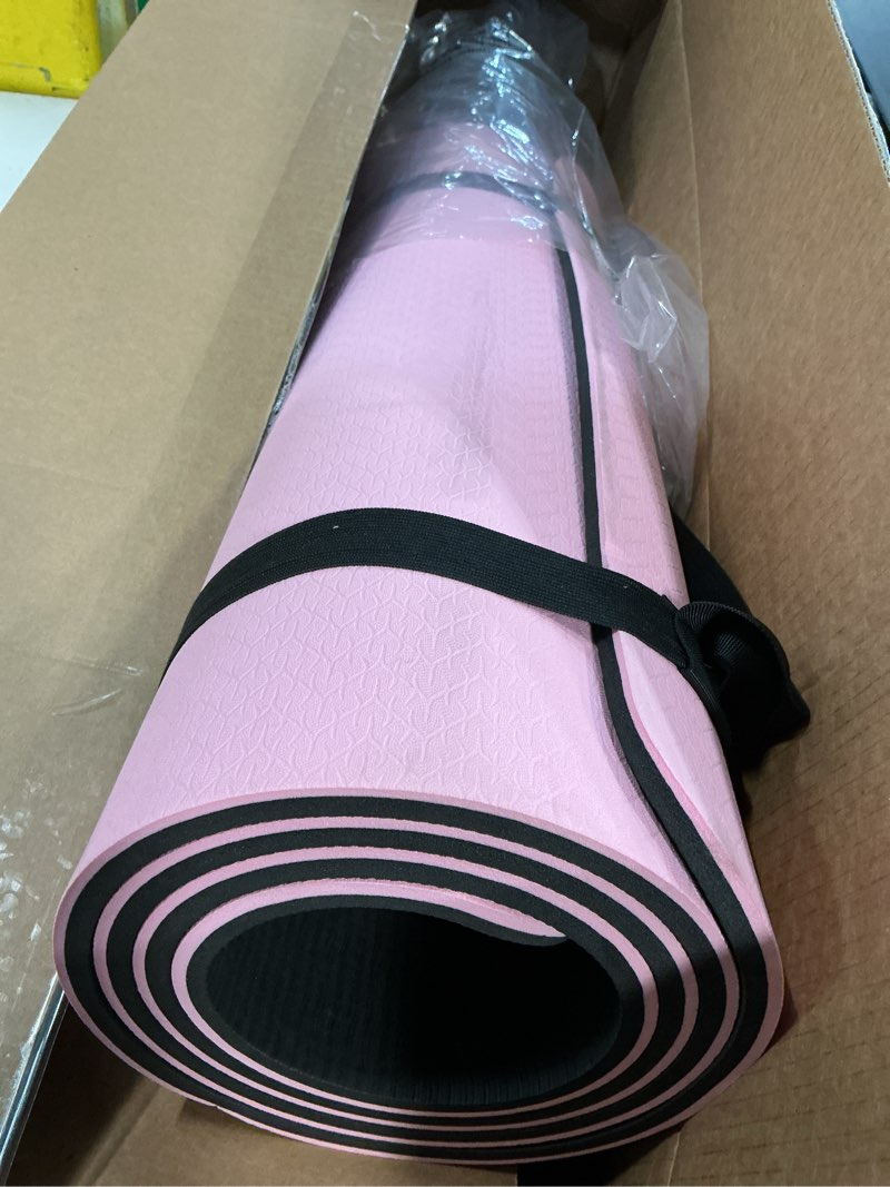 Condition photo showing As Is for hahe 7-fold design extra thick yoga mat 72"l x 24"w x 0.47",tpe fitness exercise mats, non-slip foldable yoga mat, high density, portable for men & women, yoga, pilates, home gym deep pink & light pink