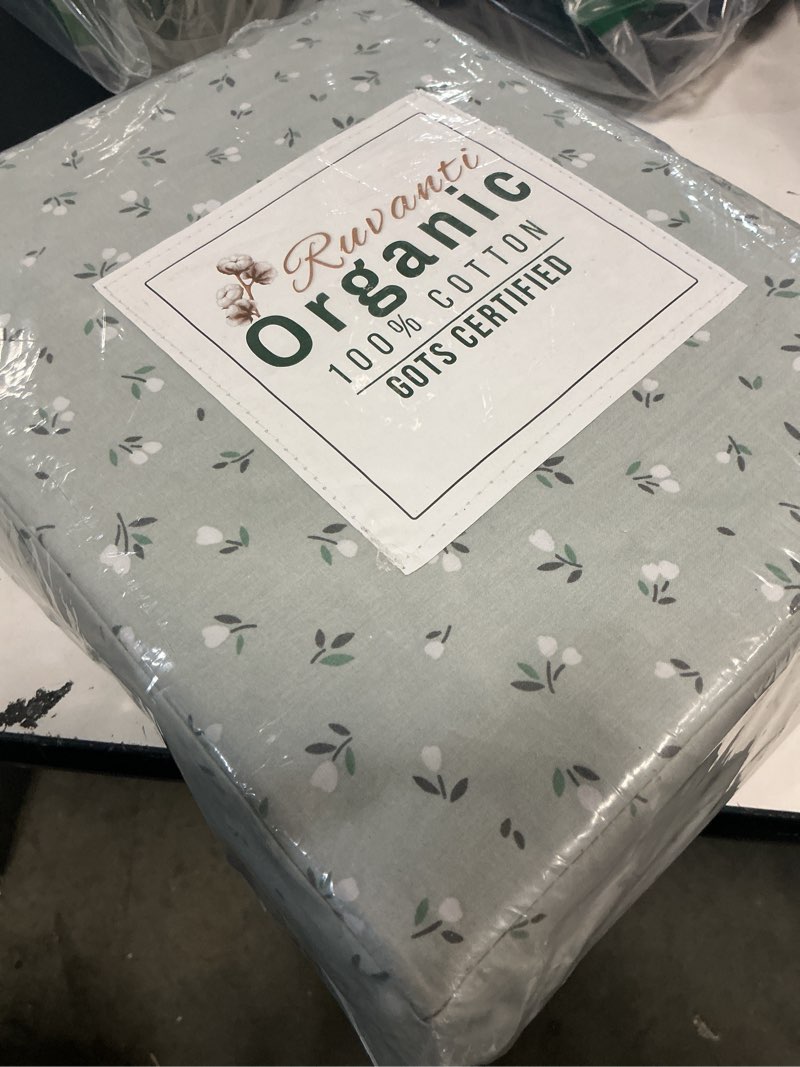 Condition photo showing New/Like New for ruvanti 100% cotton organic percale sheets cal king size – crisp cooling bed sheets for hot sleepers, deep pocket 13”, soft peach finish, breathable & durable hotel-style 4 pcs, bud club bud club california king