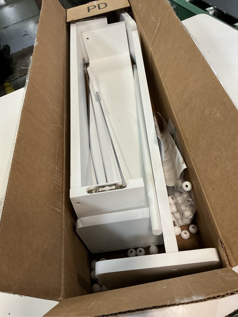 Condition photo showing Good Condition for fixwal wood nursery book shelves, 16.5 inch floating bookshelves for wall set of 3, baby kids decor, solid wood wall mounted shelves for books, toys and decor storage (white) white 16.5in*3.93in*3.54in