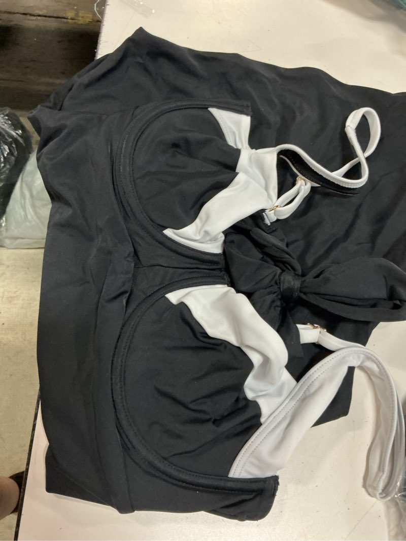Condition photo showing Good Condition for italian underwire one-piece swimsuit, m, black/white