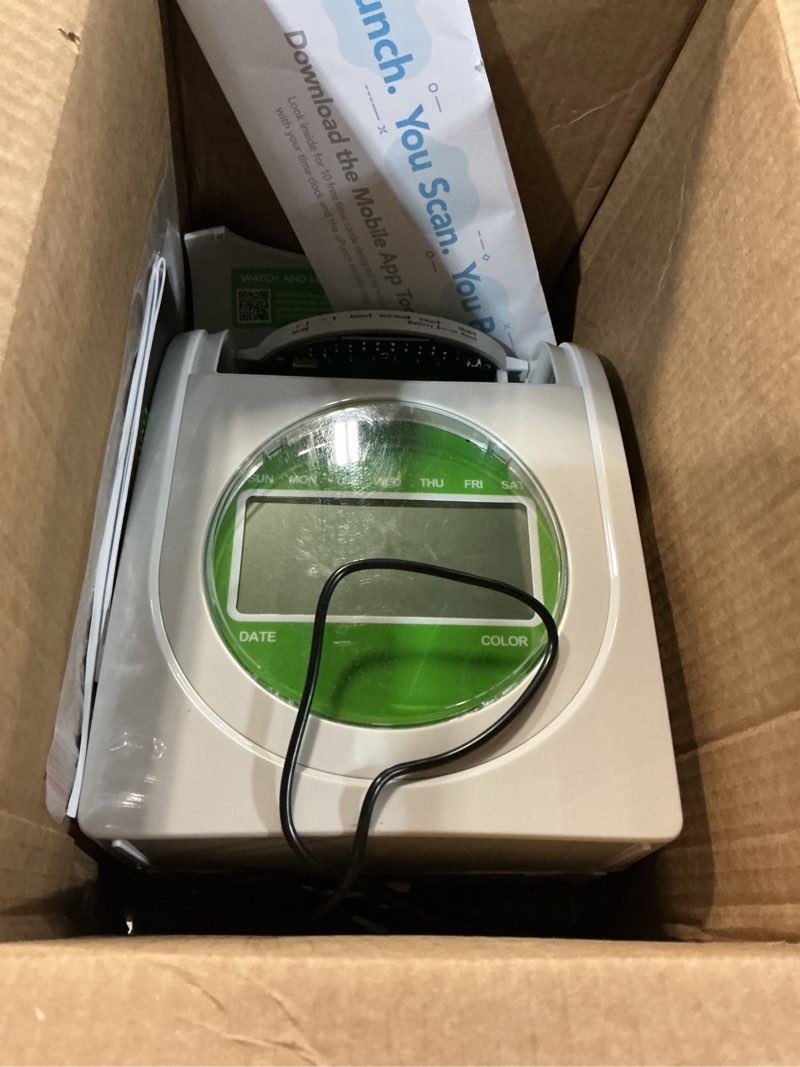 Condition photo showing As Is for upunch hn1500 starter time clock bundle for small business: employee punch clock system with 100 time cards, card rack, and ribbon