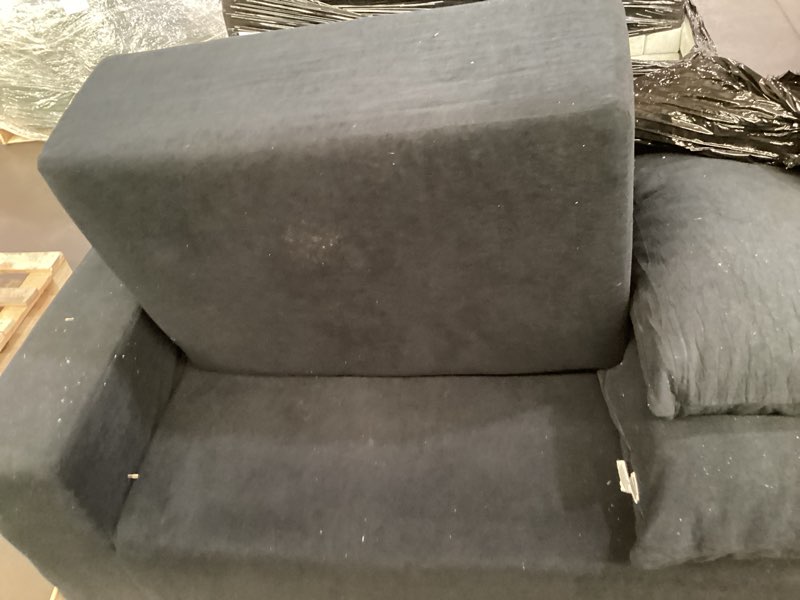Condition photo showing As Is for incomplete* missing sections * color blue *vamcheer modular sectional sofa - modern l shaped boneless couch with deep seat, upholstered sectional couches for living room, bedroom, office, no assembly required, cream cream 108\\\\\\\"x66.9\\\\\\\"x22\\\\\\\"