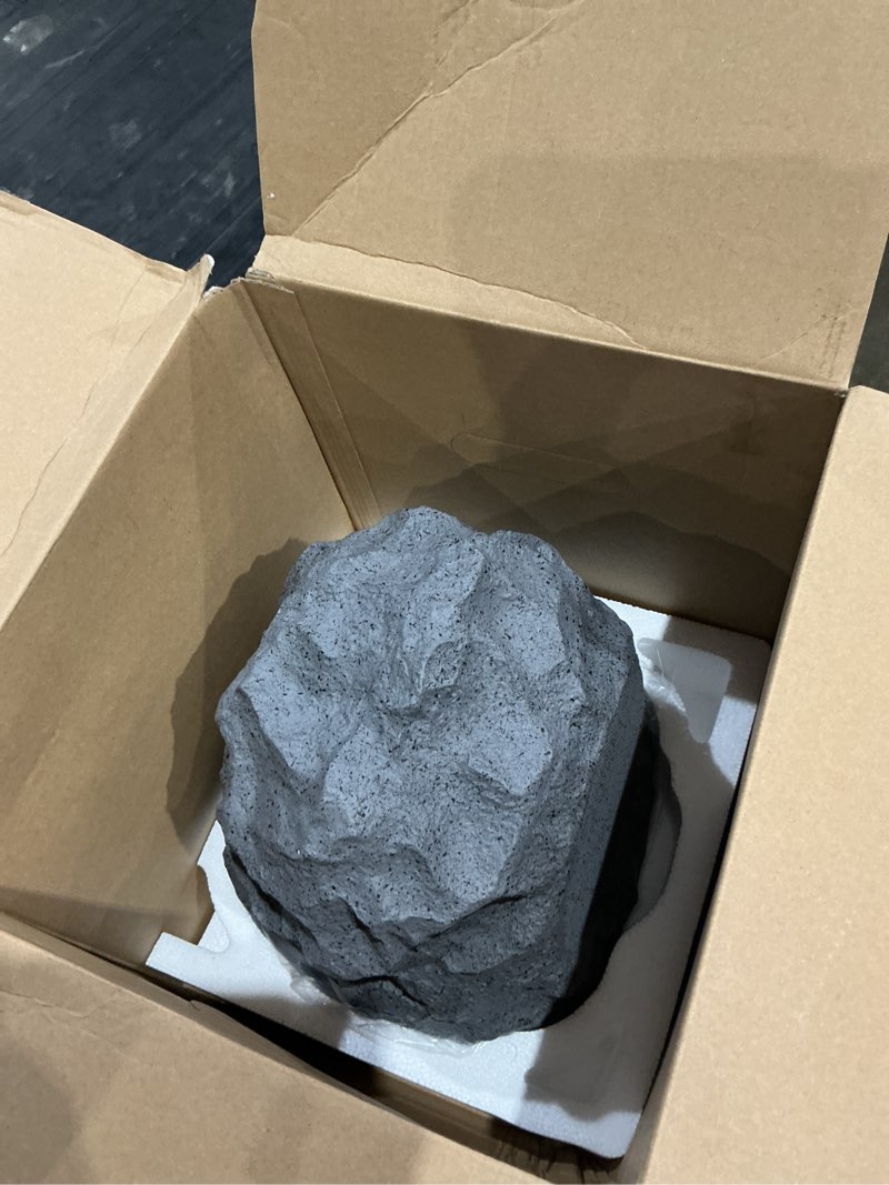 Condition photo showing As Is for ilive geo rock ipx5 waterproof with auracast 5 -watt bluetooth indoor/outdoor speaker in gray 1