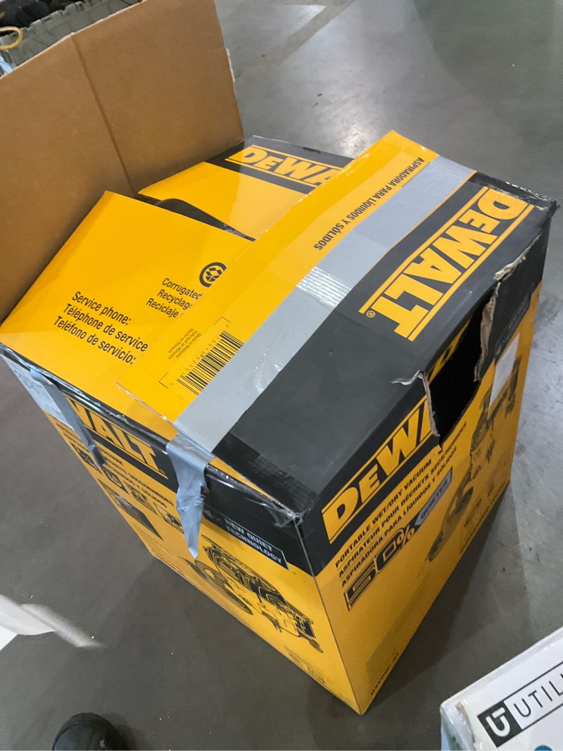 Condition photo showing As Is for dewalt stealthsonic quiet 9-gallon 5-hp corded wet/dry shop vacuum with accessories included