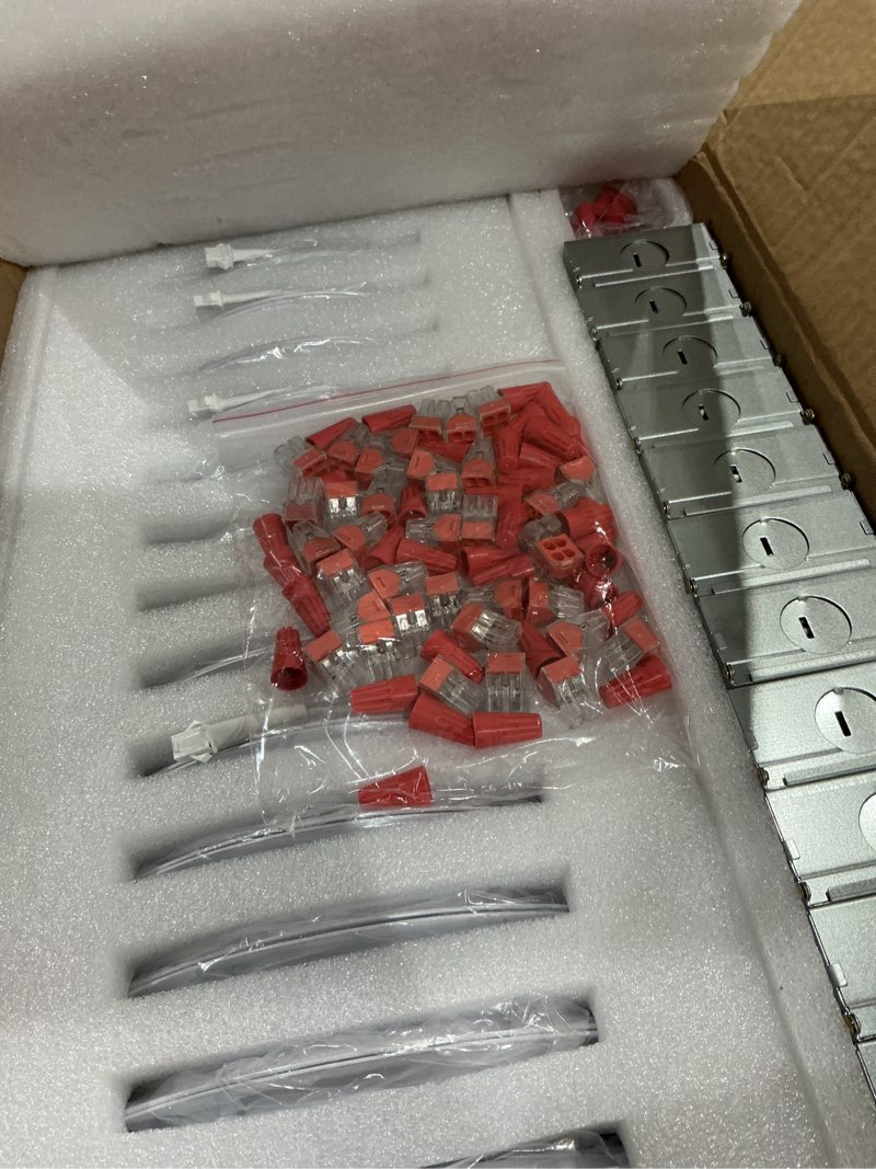 Condition photo showing Good Condition for 24 packs 8 inch recessed led light: ultra thin led recessed lighting with junction box, 3000k/4500k/6000k selectable,ceiling light, high brightness 1800lm dimmable canless led downlight 24-packs white