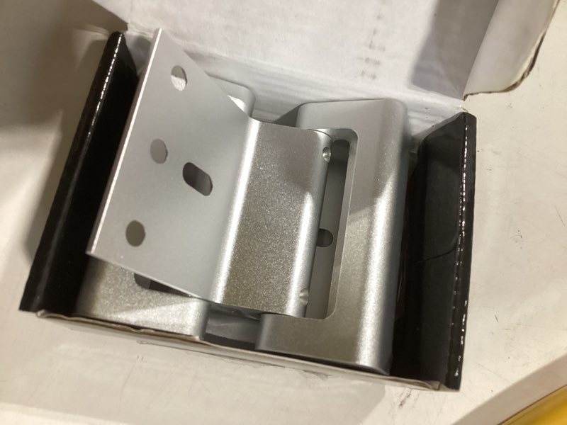 Condition photo showing Good Condition for home security door lock, 2 pack childproof door reinforcement lock with 3 inch stop withstand 800 lbs for top front inward swinging door, upgrade flip high night lock to defend your home kids silver