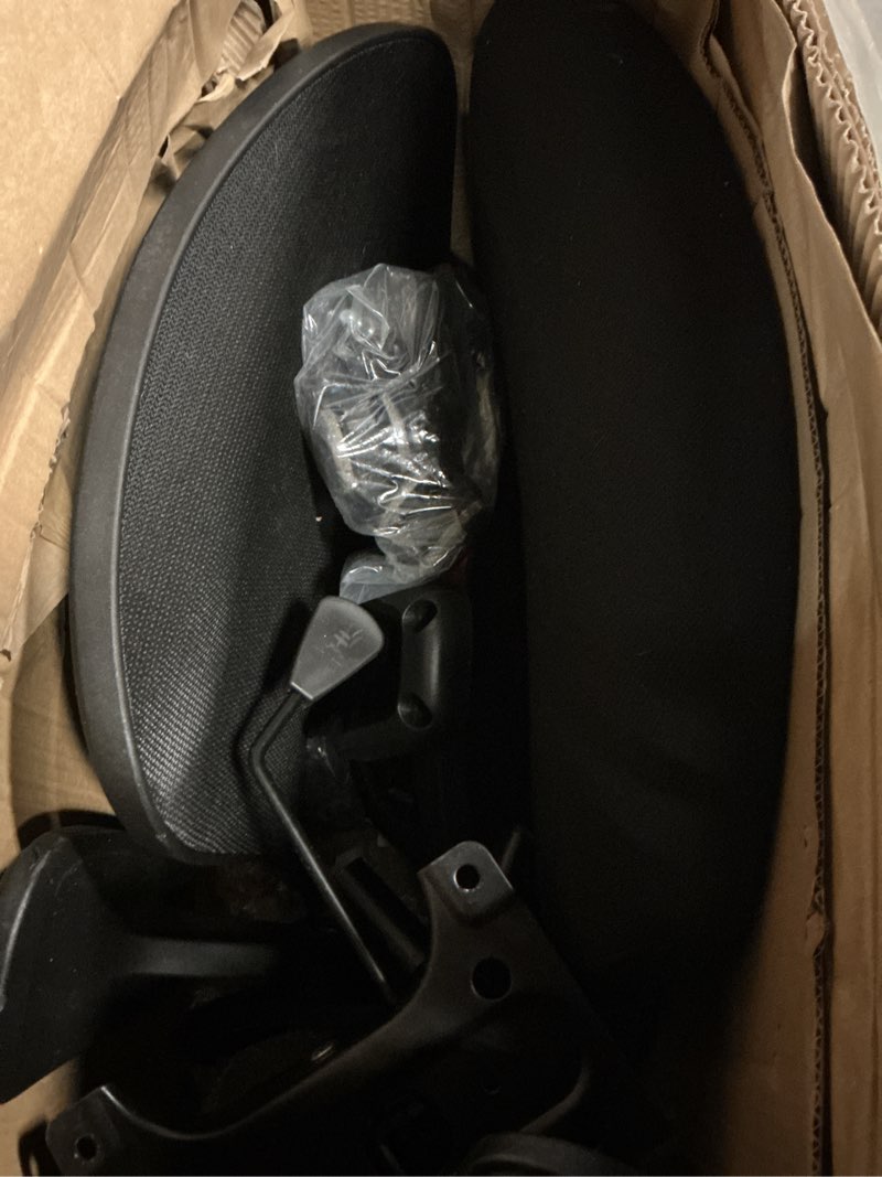 Condition photo showing As Is for sweetcrispy office ergonomic desk chair, 300 lbs home mesh chairs with wheels, 2d headrest, up&down lumbar support, swivel high tall back computer with flip-up armrests, dark grey dark grey with headrest