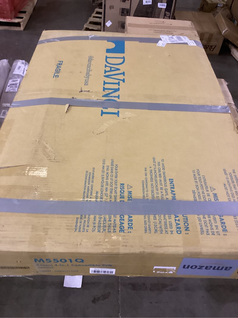 Condition photo showing As Is for DaVinci Kalani 4-in-1 Convertible Baby Crib with Wooden Toddler Bed, Daybed & Full-Size Bed Conversion - Easy to Assemble & GREENGUARD Gold Certified - 4 Adjustable Mattress Heights - Espresso