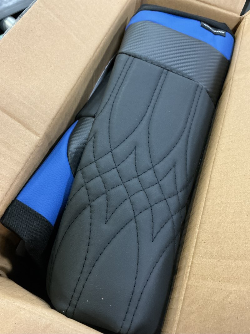 Condition photo showing Good Condition for skechers memory foam car seat covers, leather high back seat covers quilting design,waterproof sports car seat covers front seats,airbag compatible, universal fit for most cars, suvs,trucks,blue black and blue front seats only