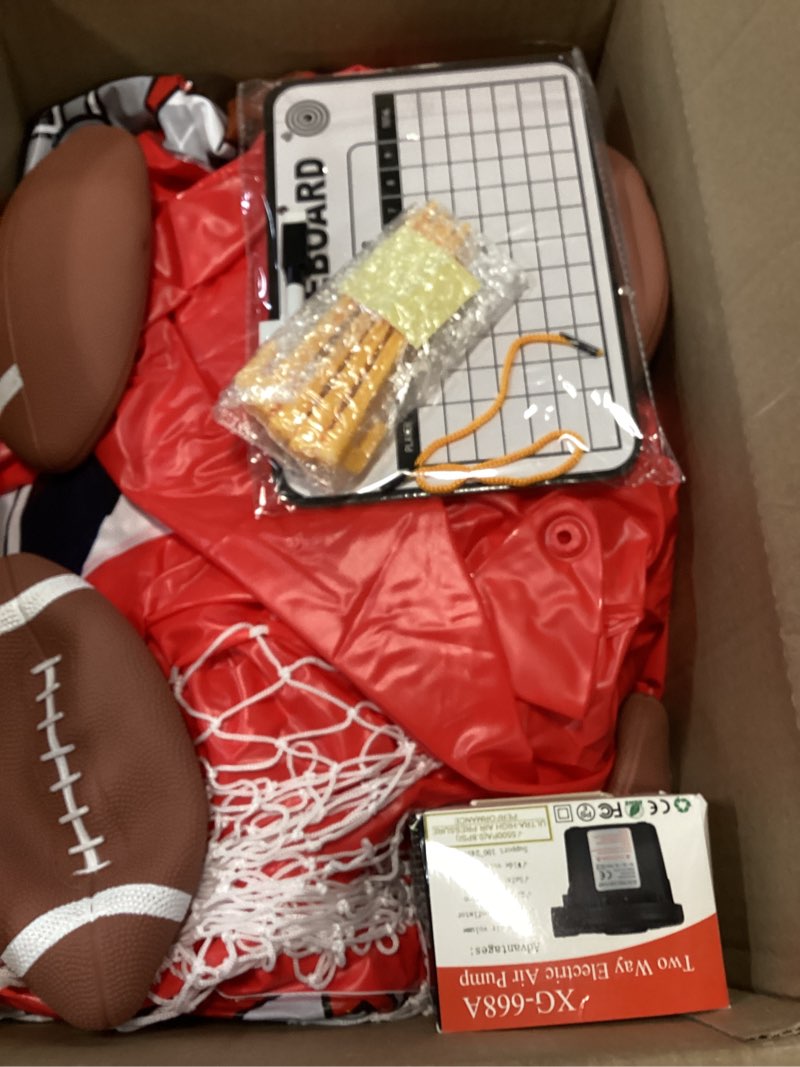 Condition photo showing Good Condition for Football Target Toss Game - Inflatable Football Throwing Target Toy - Carnival Party Games Outdoor Yard Game for Kids Red