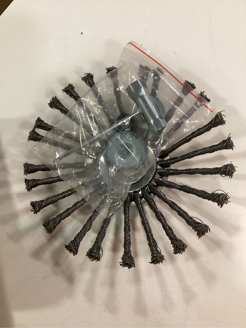Condition photo showing Good Condition for czs 10 inch unbreakable wired trimmer blade, steel wire cutter trimmer head, wire rotary brush weed trimmer head, weed eater head with adapter kit for moss grass rust removal