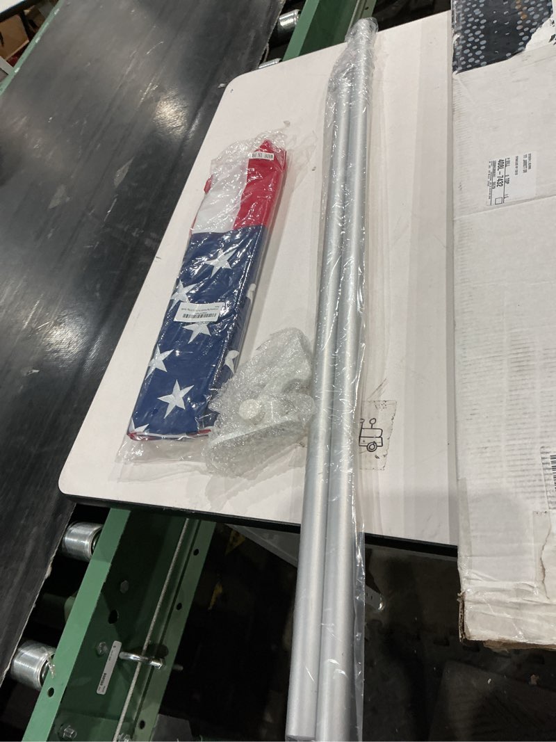 Condition photo showing Good Condition for american flag - heavy-duty us flag - embroidered stars - nylon usa flag built for outdoors - sewn stripes - uv protection - brass grommets (3x5 ft) 3x5 ft usa