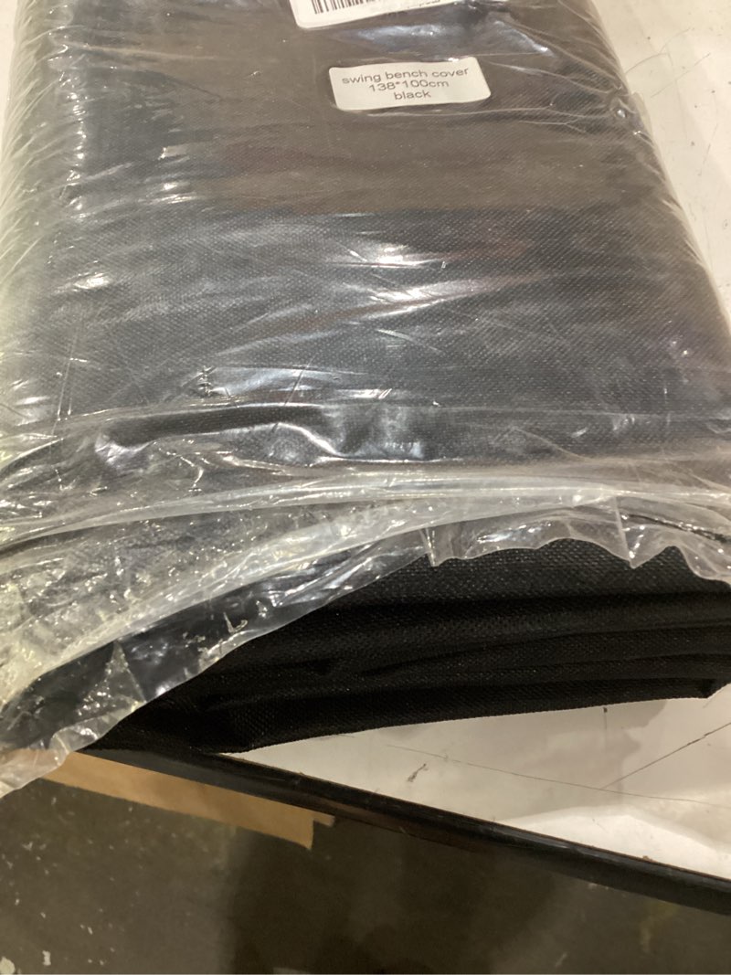 Condition photo showing Good Condition for swing seat cover replacement fabric, 900d heavy duty oxford porch swing cover for 2/3 seater, waterproof & non-fading outdoor garden swing chair seat (black, 54.3x19.7x19.7in) black 54.3x19.7x19.7in