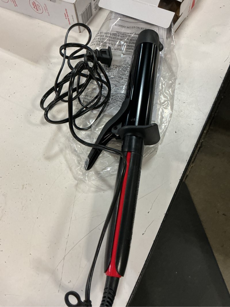 Condition photo showing As Is for revlon smoothstay 1-1/2" coconut oil-infused curling iron, black