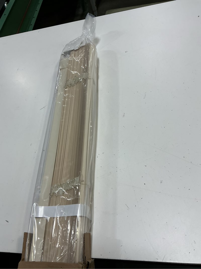 Condition photo showing New/Like New for lazblinds no tools no drill cordless 1" vinyl mini blinds, 100% privacy s-curve blinds for indoor windows, room darkening horizontal window blinds and shades for home, 32" w x 64" h, beige beige 32" w x 64" h