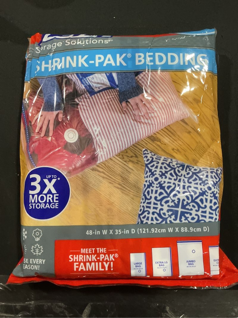 Shrink-Pak Space Bags Vacuum Storage Bags for Bedding Jumbo Compression 3 Pack Clear for Comforters 