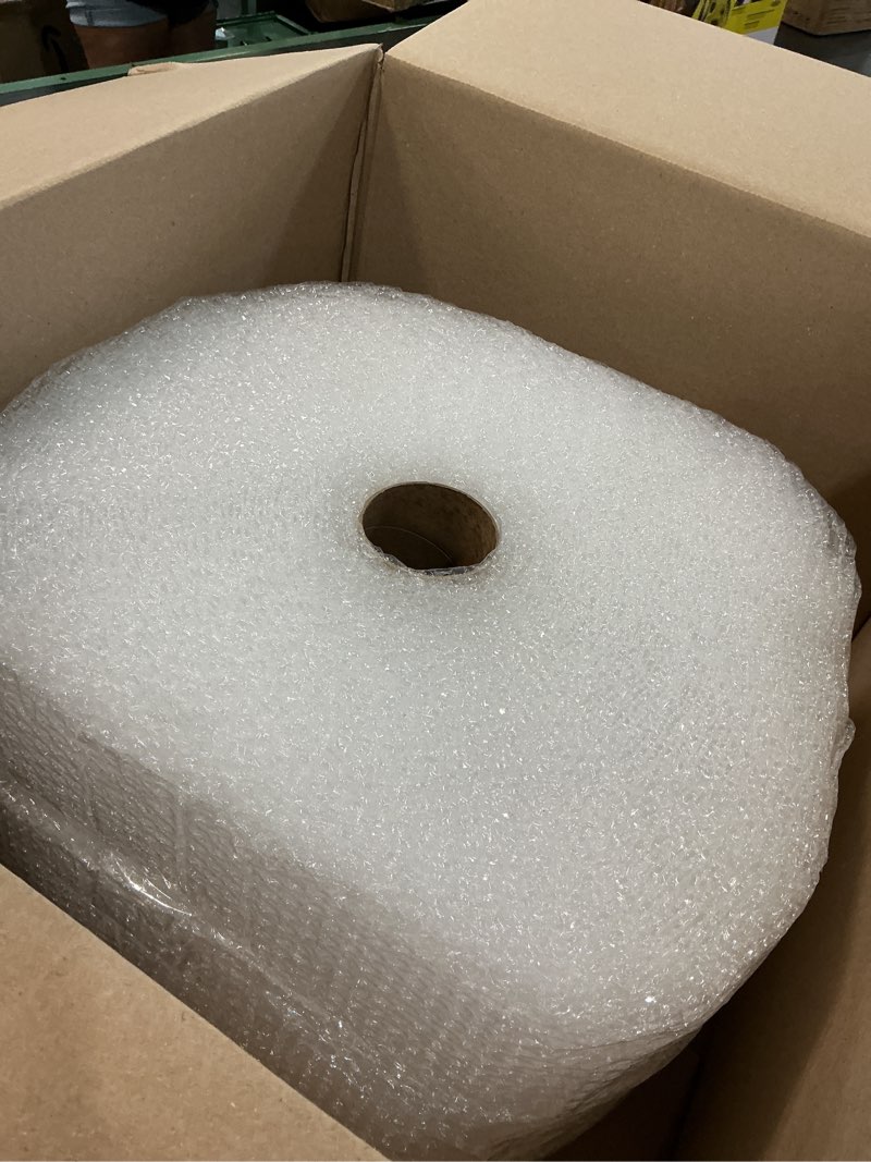 Condition photo showing As Is for amazon basics bubble wrap for moving, packing, shipping and storage, perforated protective cushioning for fragile items, 12-inch x 175-ft long roll, small 3/16", clear