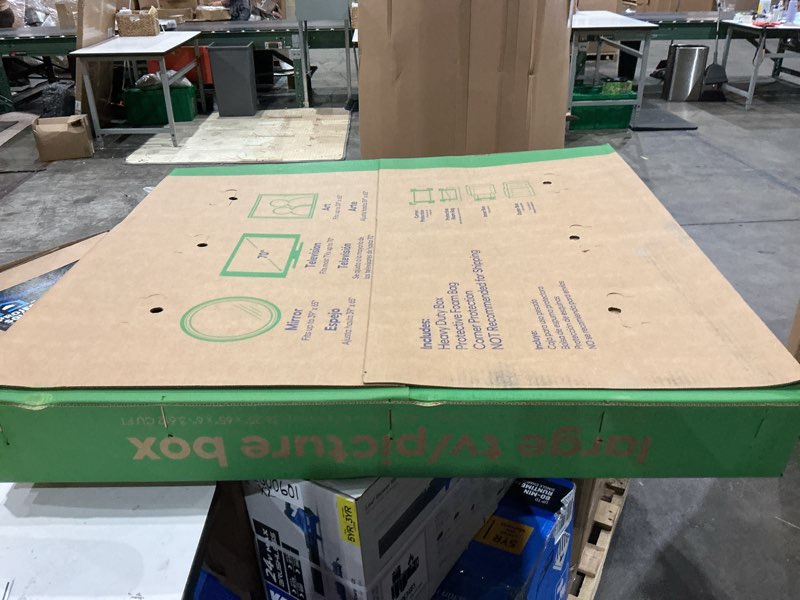 Condition photo showing Good Condition for lowe's 36.25-in w x 41-in h x 6-in d large cardboard television moving box with handle holes