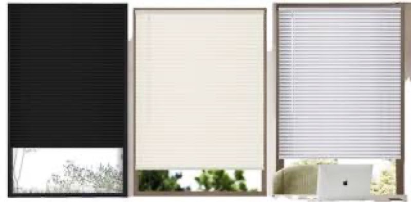 Joydeco Cordless Zebra Blinds for Windows, Dual Layer Light Control Window Blinds with Light-Proof A