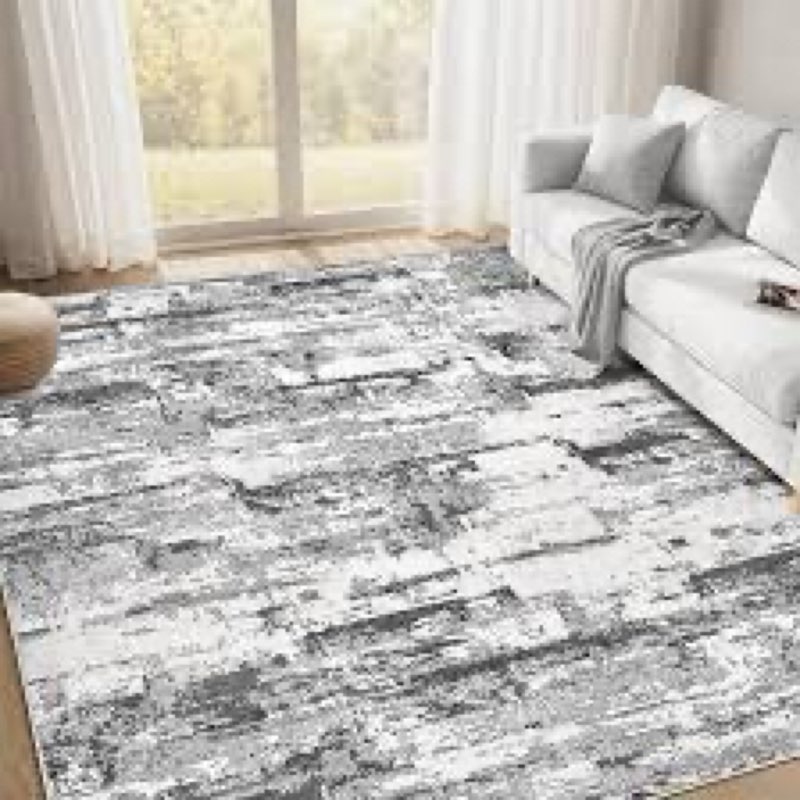 COZYLOOM 8x10 Large Living Room Rug for Bedroom Modern Abstract Print Area Rugs Non-Skid Machine Was