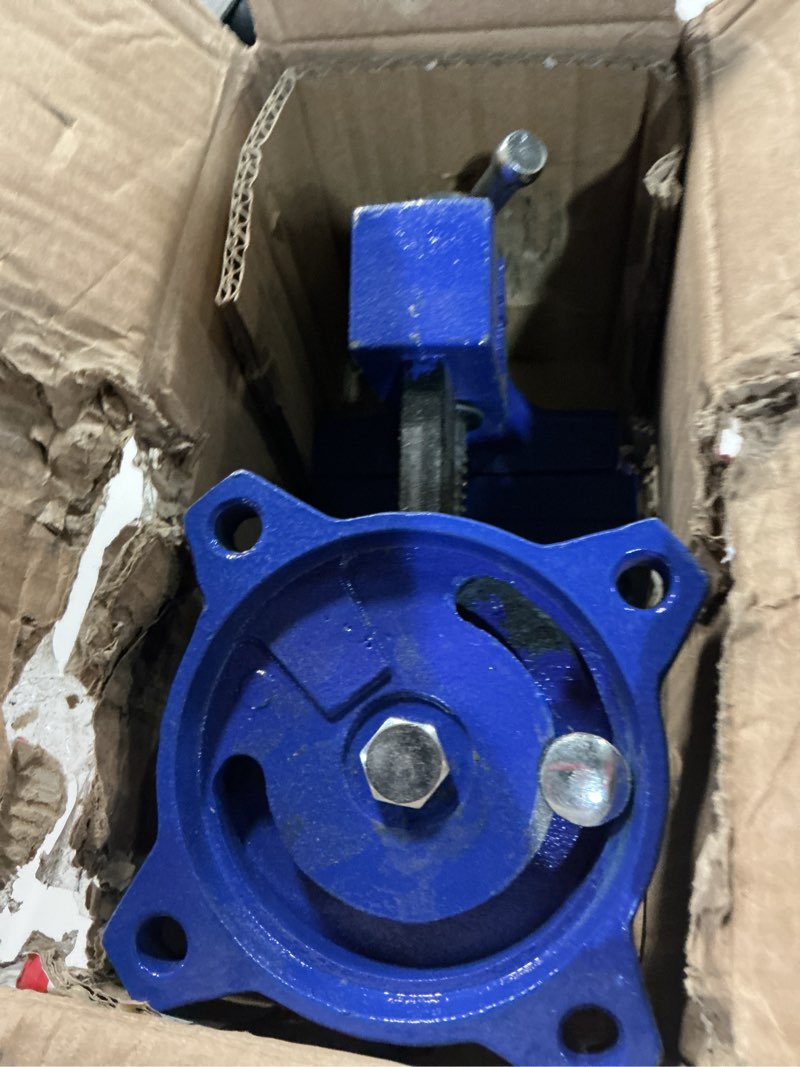 Condition photo showing Good Condition for heavy duty bench vise 4.5 inch: table clamp woodworking vice press drill tools workbench wood metal pipe work shop block swivel slide cross welding machine kit milling grip precision magnetic jaw pad 4.5" multi-purpose + magnetic pads