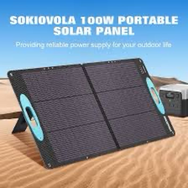 ( similarly)100w portable solar panel for power station,etfe portable foldable solar charger nextgen 25% high conversion ip68 waterproof solar panel for camping outdoor rv blackout  sok i ovola- 100wsok 