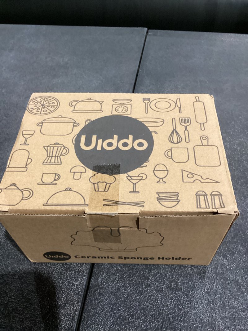 Condition photo showing New/Like New for Ceramic Sponge Holder,Sponge Holder for Kitchen Sink,Compact Sink Caddy Organizer-Scouring Pad and Dish Sponge Holders,Farmhouse Kitchens Decor Cute Kitchen Gadgets Accessories(Blue)