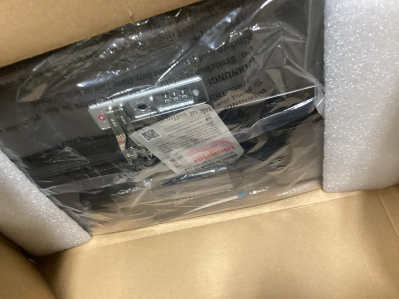 Condition photo showing Good Condition for Kono 24 Inch Expandable Spinner Luggage with Wheels Hardshell Medium Checked Suitcase TSA Lock Grey Checked-Medium 24-Inch Grey