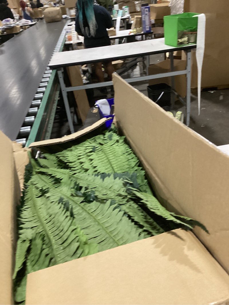 martine mall 2pcs 48''/128 leaves artificial ferns for outdoors look real fake ferns, large faux bos