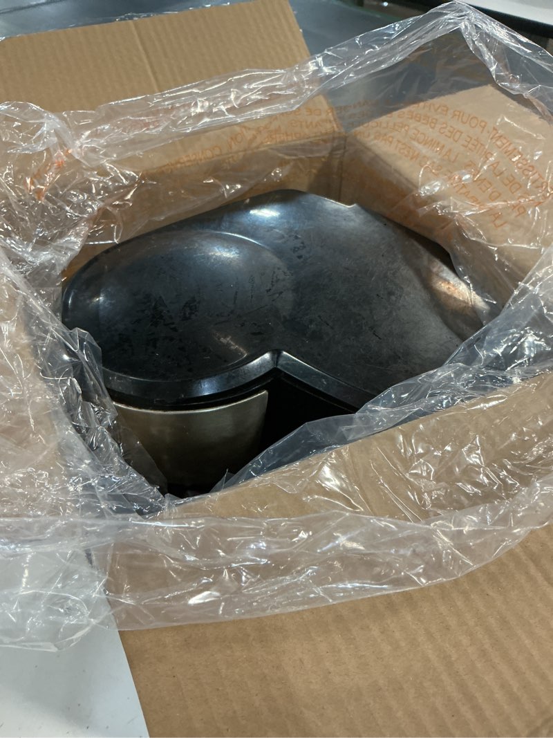Condition photo showing As Is for black+decker 12 cup thermal programmable coffee maker with brew strength and vortex technology, black/steel, cm2046s