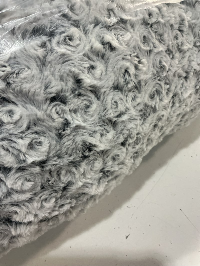 Condition photo showing As Is for pocblue deluxe washable dog bed for large dogs dog crate mat 35 inch comfy fluffy kennel pad anti-slip for dogs up to 60 lbs, 35" x 23", grey 35.0"l x 23.0"w x 3.5"th grey