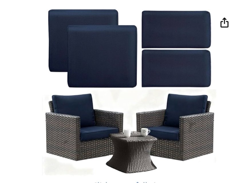 patio cushion covers replacement outdoor seat cushions cover for patio furniture, 4pcs deep seat bottom and back cushion cover set for chair, sofa and couch, 28x28x6, 28x17x6, grey 28x28x6-2pcs + 28x17x6-2pcs blue