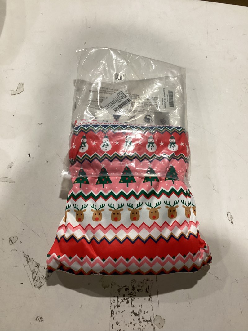 Condition photo showing As Is for ANGELGGH Onesie Christmas Family Matching Pajamas Adult Couples Men PJs Hooded Women Novelty One-piece Sleepwear Youth 12-14 Years Red Pink Snowman