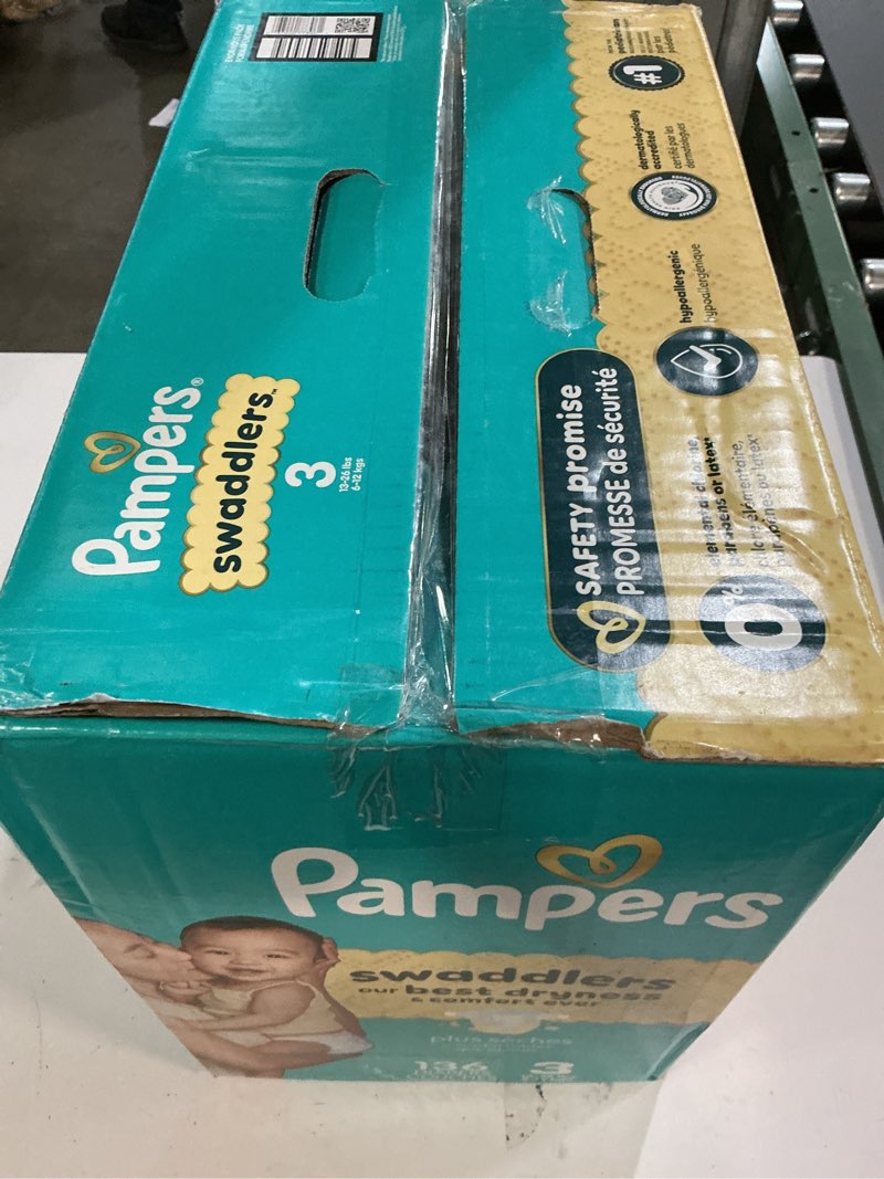 Condition photo showing New/Like New for Pampers Swaddlers Diapers, Size 3 (13-26 lbs), 136 Count, Absorbent, Keeps Baby Dry and Comfortable, Skin Safe Disposable Baby Diaper (Packaging May Vary) Size 3 136