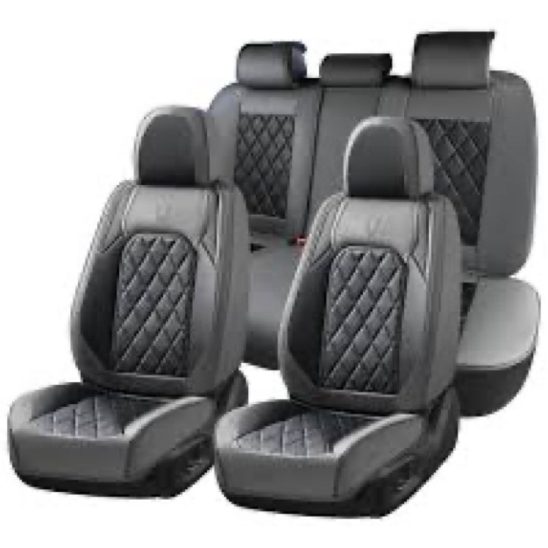 coverado automotive seat covers full set, luxury car seat covers, leather seat covers, mesh design, 