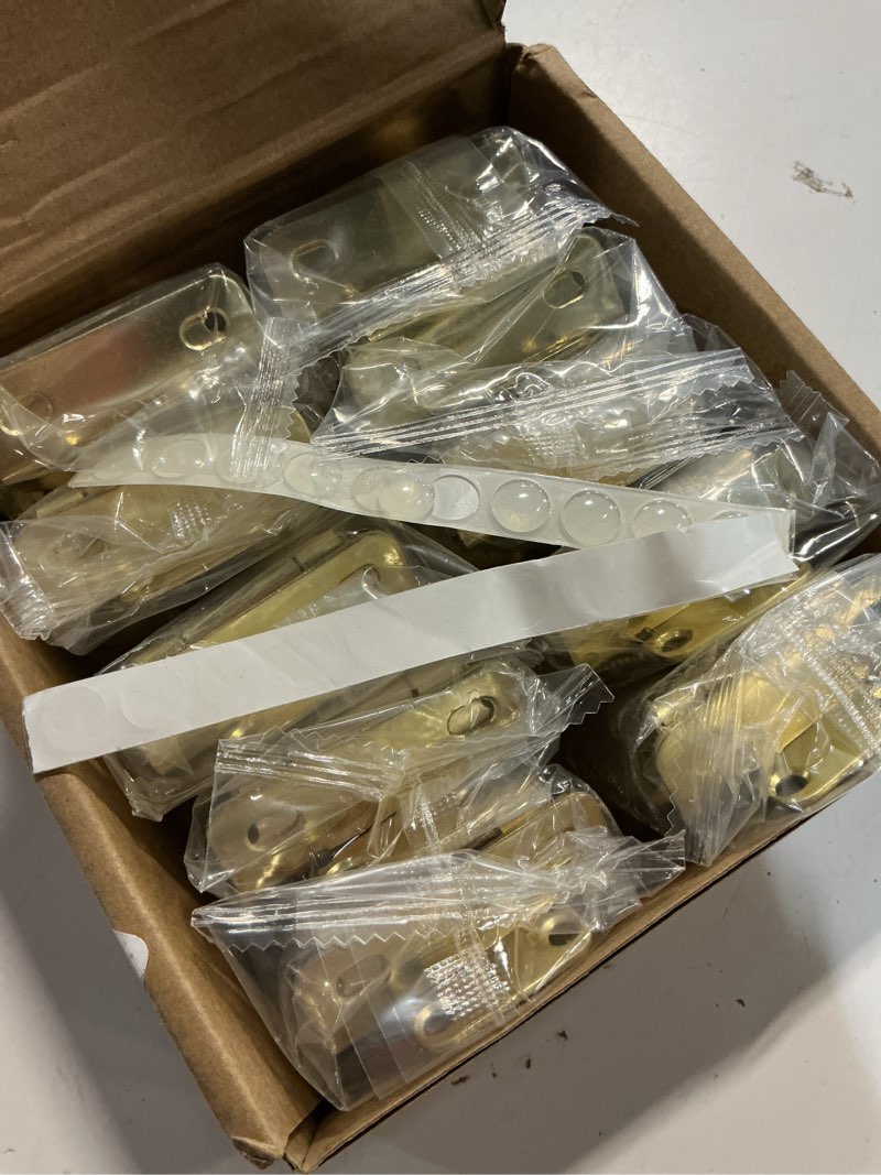 Condition photo showing Good Condition for 20 pack (10 pairs) 1/2" overlay cabinet hinges, gold self-closing semi-concealed partial wrap face frame hinges for cabinet doors gold 20