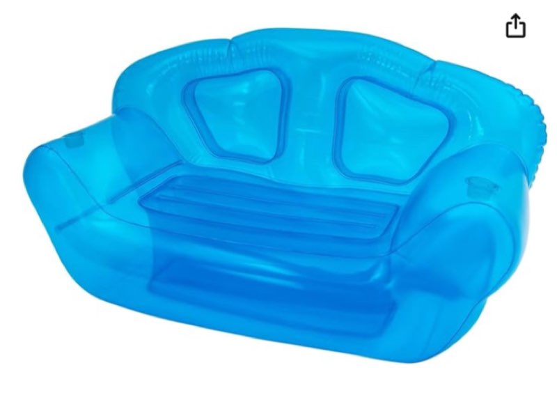 Inflatable Blow Up Chair, Transparent Inflatable Sofa, Portable Air Couches for Outdoor, Living Room, Bedroom, Camping Beach, PVC Material, 70.9x35.43x37.4in (Blue)
