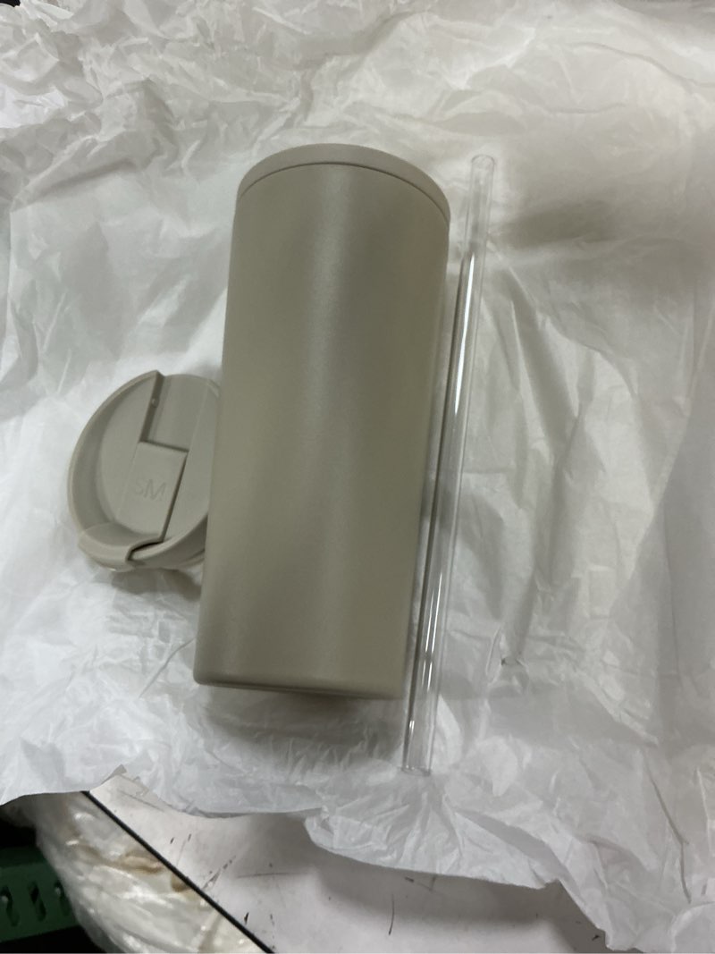 Condition photo showing Good Condition for simple modern insulated tumbler with lid and straw | iced coffee cup reusable stainless steel water bottle travel mug | gifts for women men her him | classic collection | 20oz | almond birch -almond birch 20 ounces