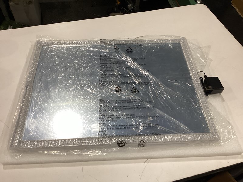 Condition photo showing New/Like New for vanity mirror with lights,rgb & 3 dimmable light modes makeup mirror with touch control,light up mirror for desk,360°rotation,17x22 inch 17"l x 22"w