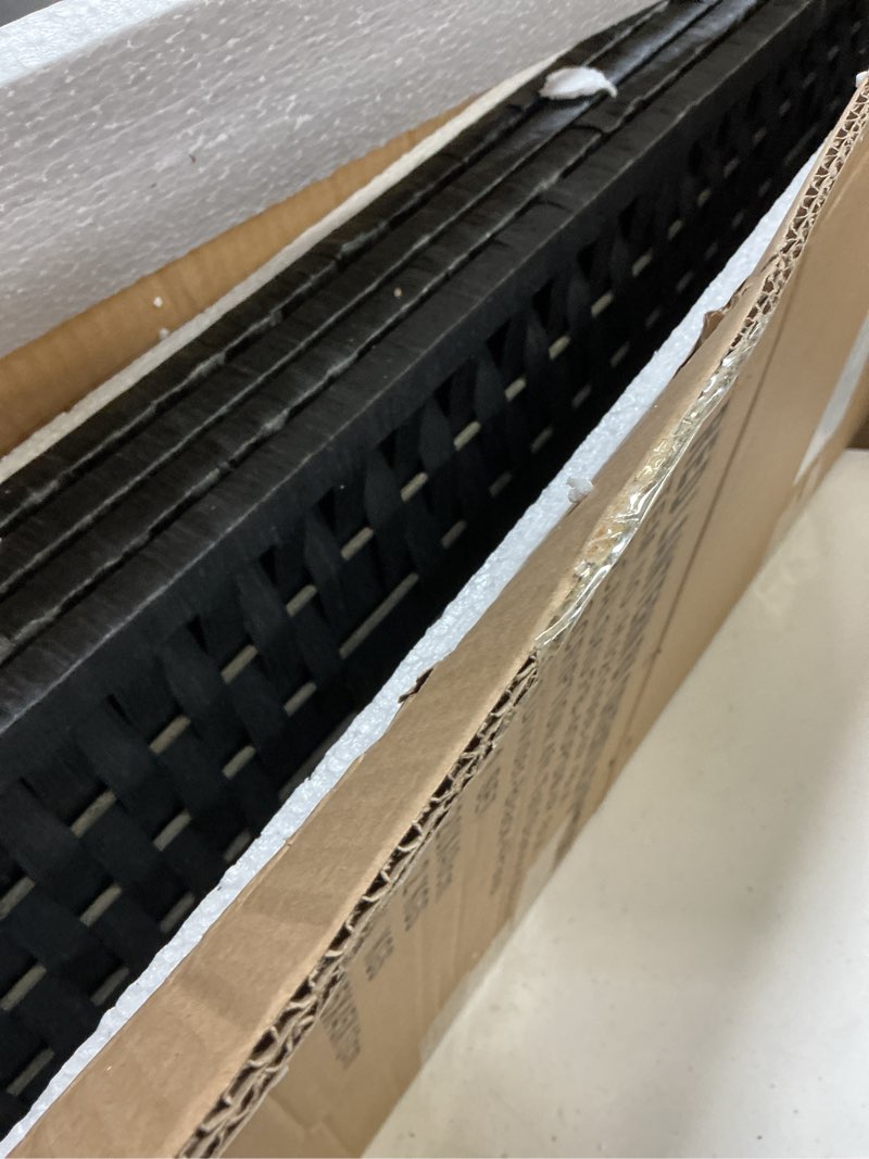Condition photo showing Good Condition for 4 ft. short diamond weave fiber room divider - black - 4 panel