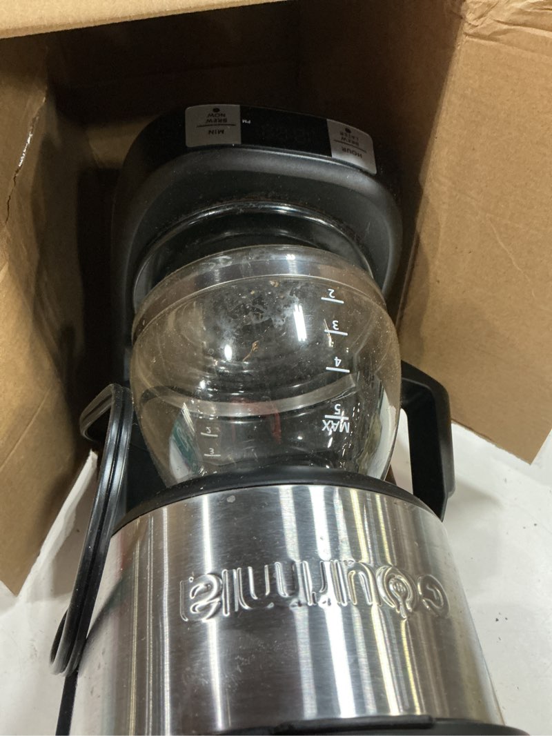 Condition photo showing As Is for gourmia drip coffee maker – 5 cup, one-touch brew, pause & serve, adjustable 4 hr keep warm, ez-view water window, black